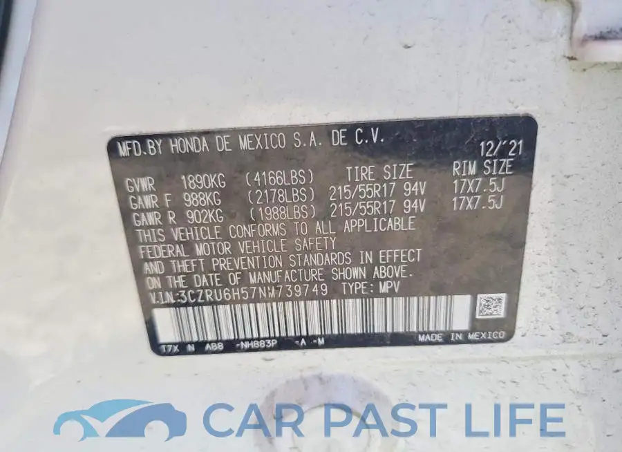 3CZRU6H57NM739749# 14
