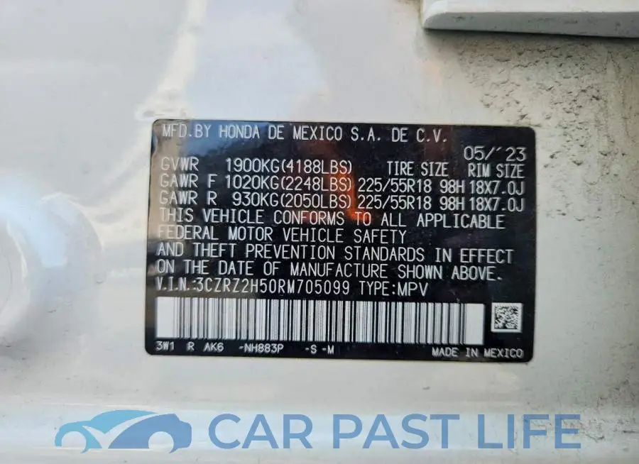3CZRZ2H50RM705099# 14