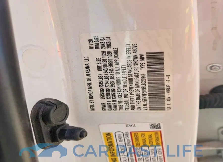 5FNYF5H98LB020942# 13