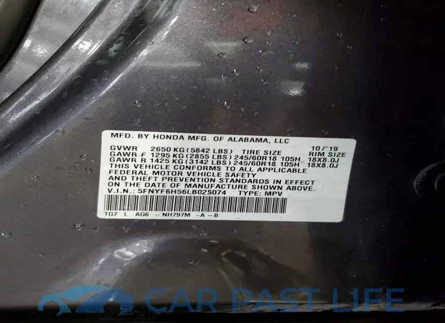 5FNYF6H56LB025074# 13