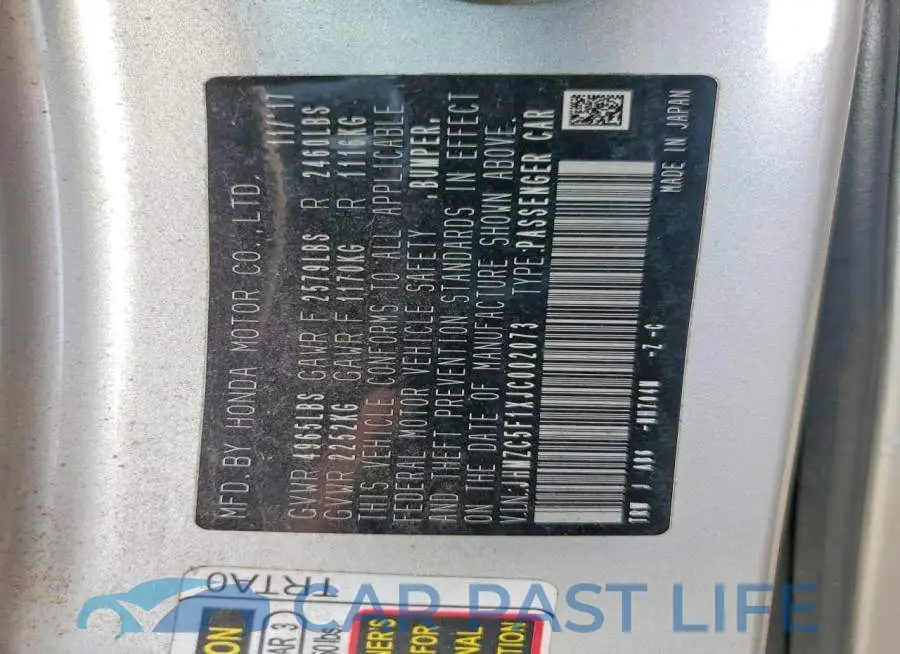 JHMZC5F1XJC002073# 12