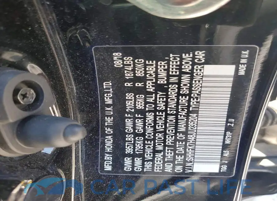 SHHFK7H48JU235204# 12