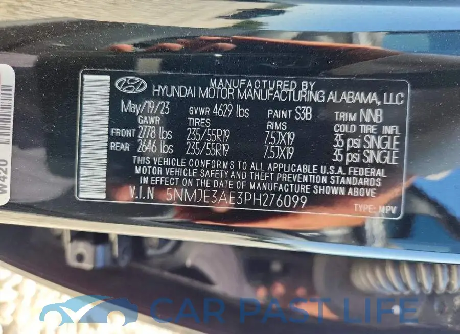 5NMJE3AE3PH276099# 12