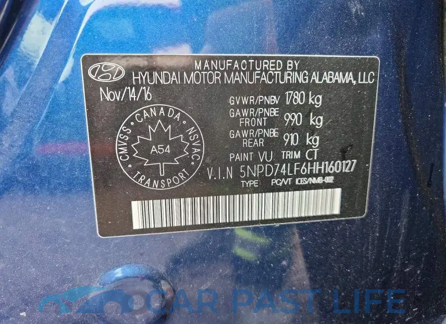 5NPD74LF6HH160127# 12