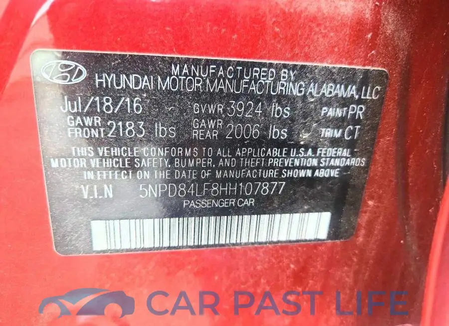 5NPD84LF8HH107877# 12