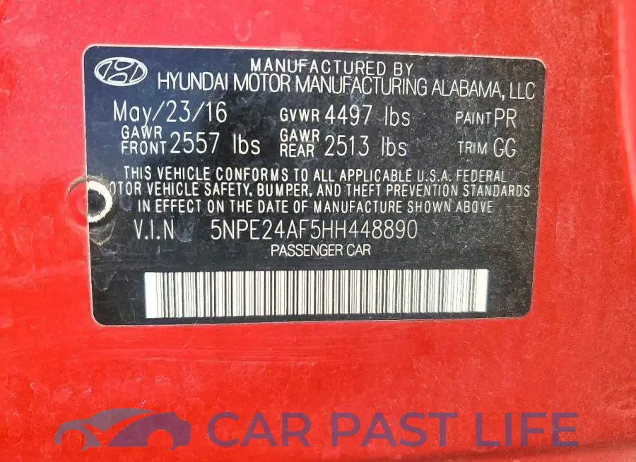 5NPE24AF5HH448890# 12