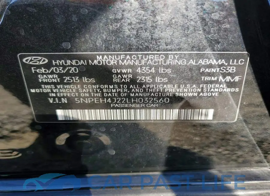 5NPEH4J22LH032560# 12