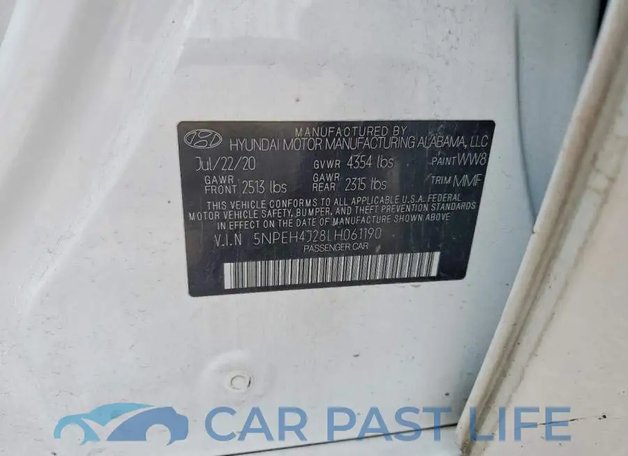 5NPEH4J28LH061190# 12