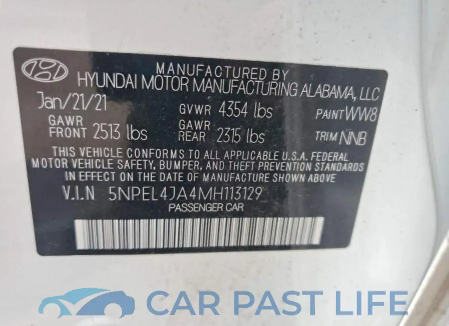 5NPEL4JA4MH113129# 12