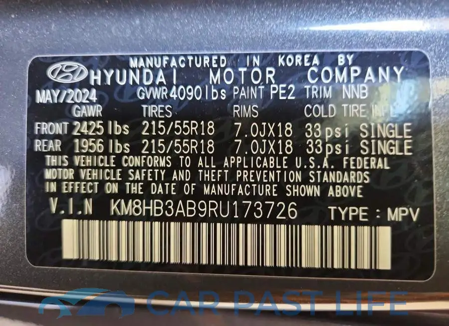 KM8HB3AB9RU173726# 12