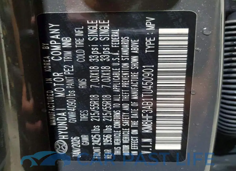 KM8HF3AB1TU450901# 13
