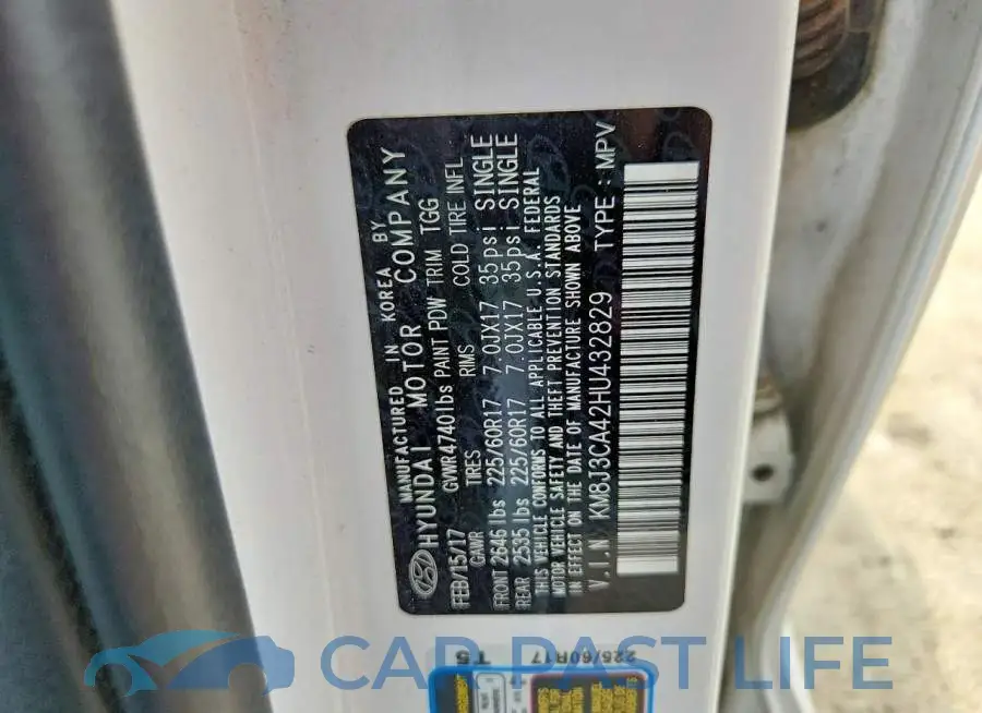 KM8J3CA42HU432829# 13