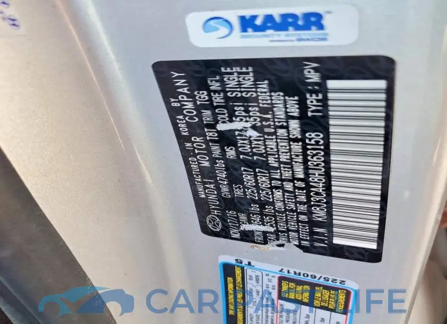KM8J3CA48HU363158# 12