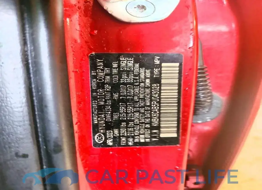 KM8K6CAB5PU043028# 14