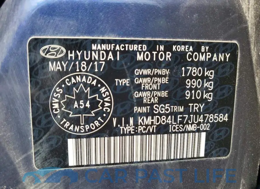 KMHD84LF7JU478584# 12