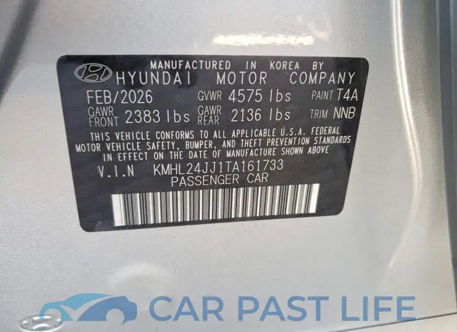 KMHL24JJ1TA161733# 12