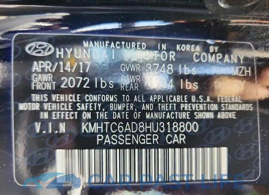 KMHTC6AD8HU318800# 12