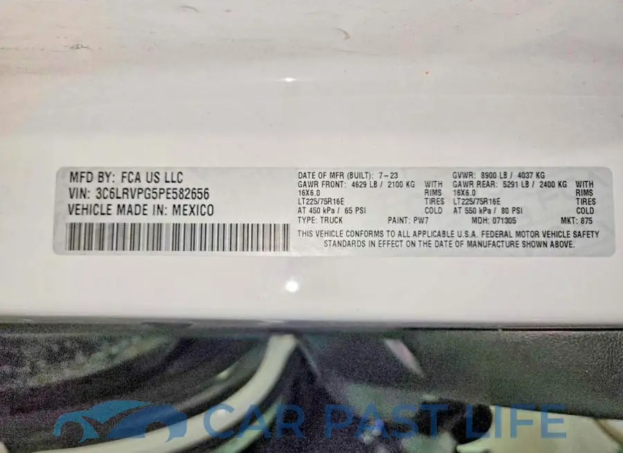 3C6LRVPG5PE582656# 13