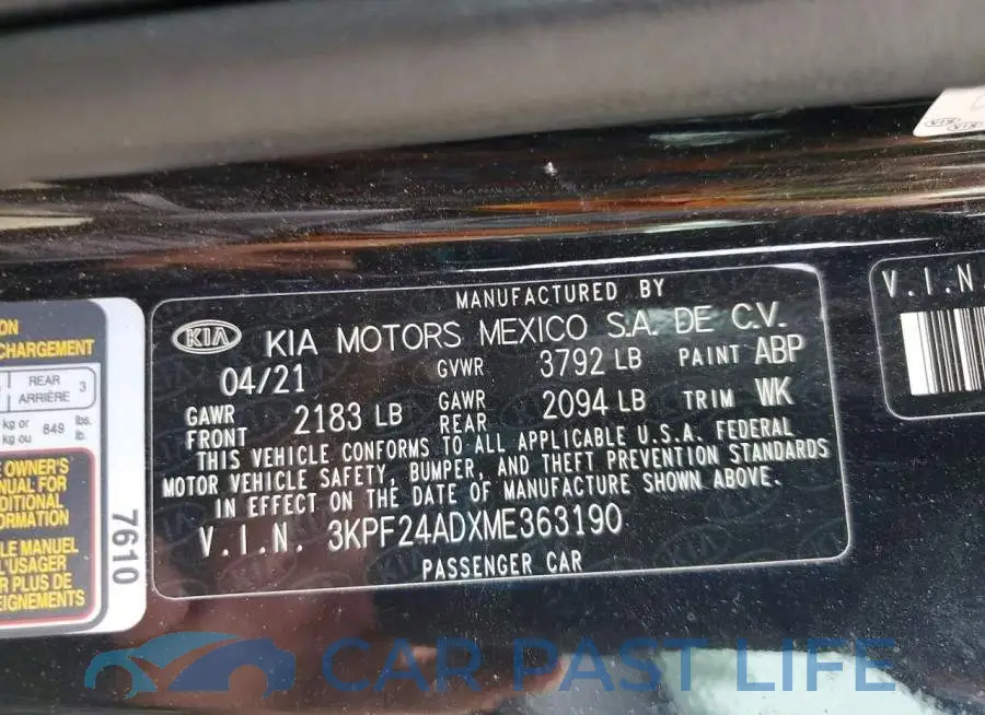 3KPF24ADXME363190# 12