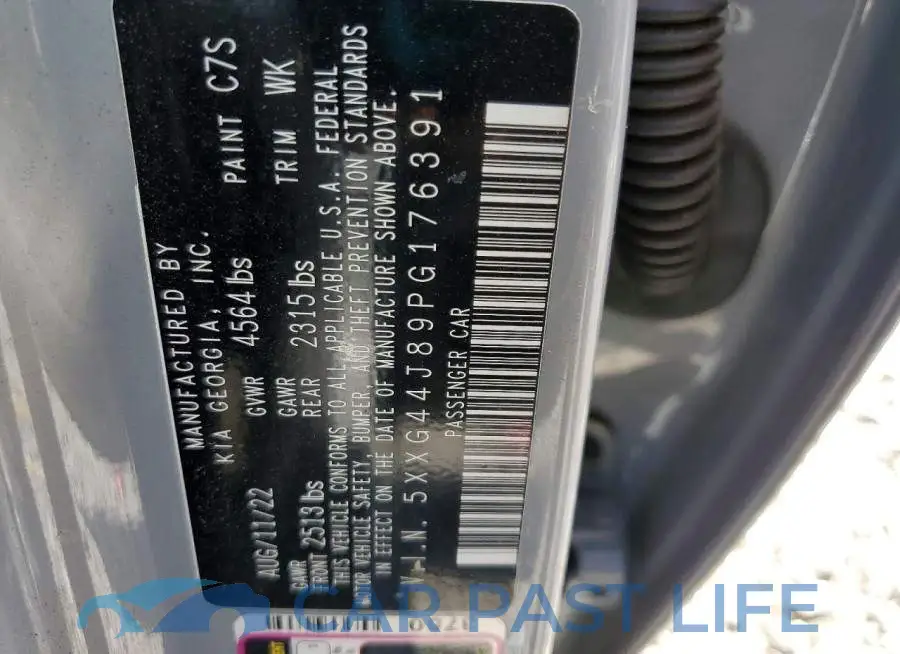 5XXG44J89PG176391# 12