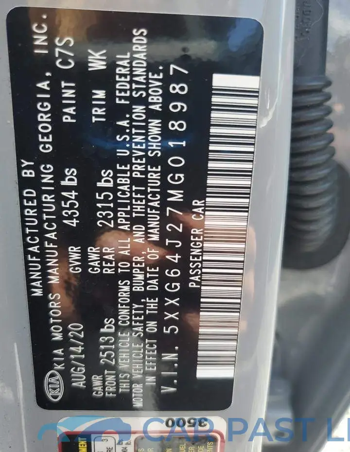 5XXG64J27MG018987# 12