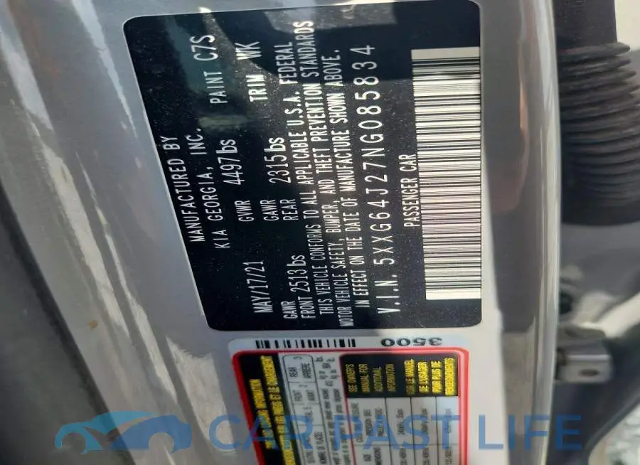 5XXG64J27NG085834# 13