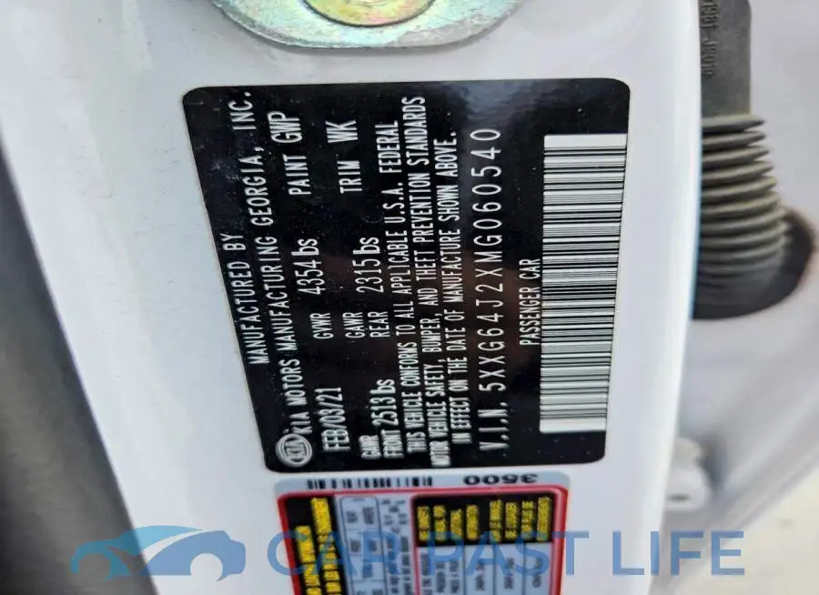 5XXG64J2XMG060540# 10