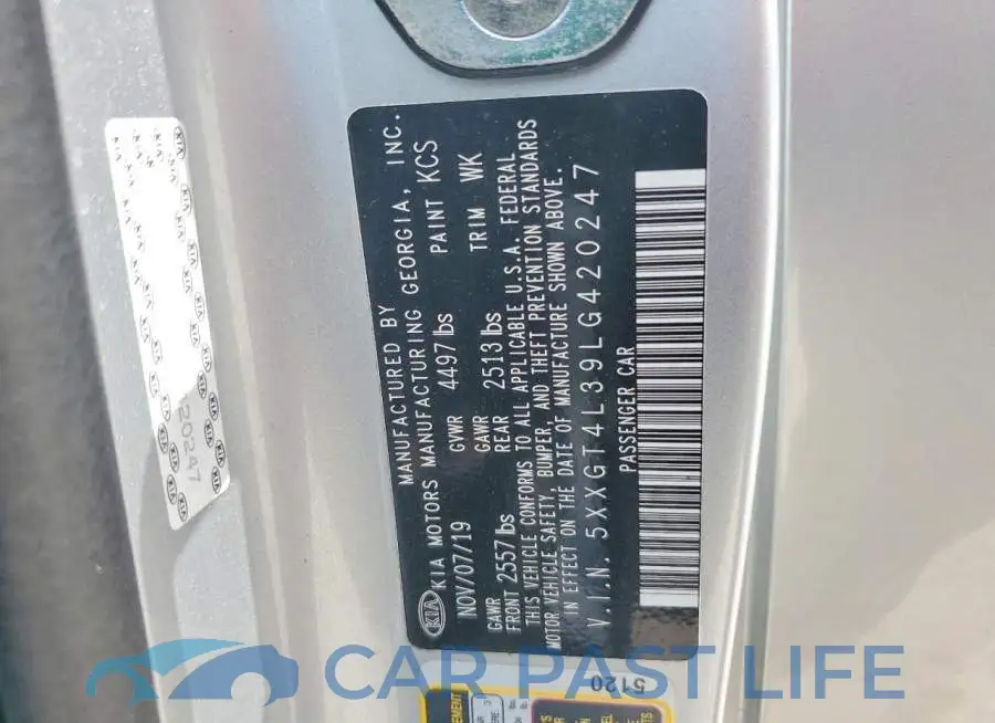 5XXGT4L39LG420247# 12