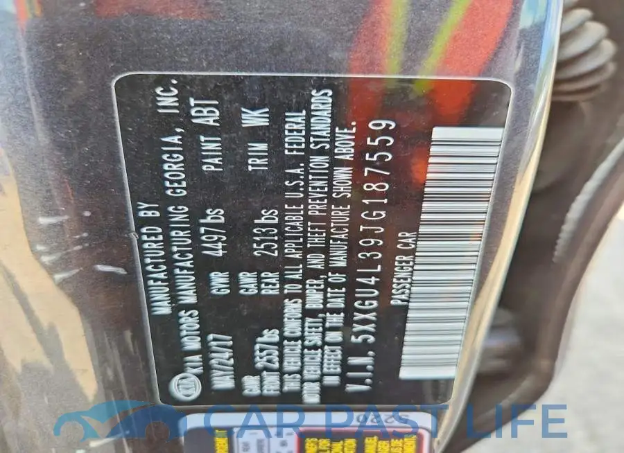 5XXGU4L39JG187559# 12