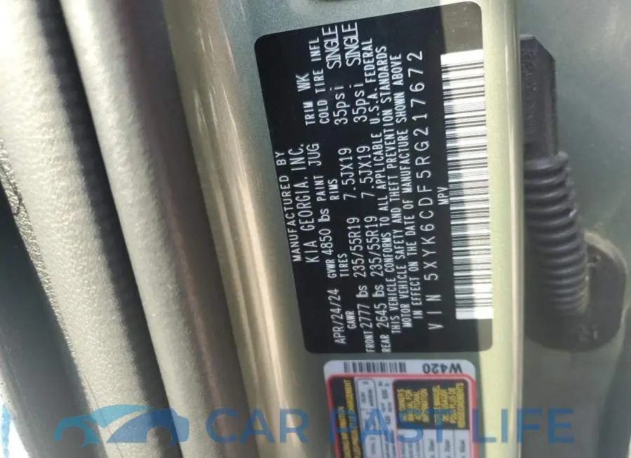 5XYK6CDF5RG217672# 13