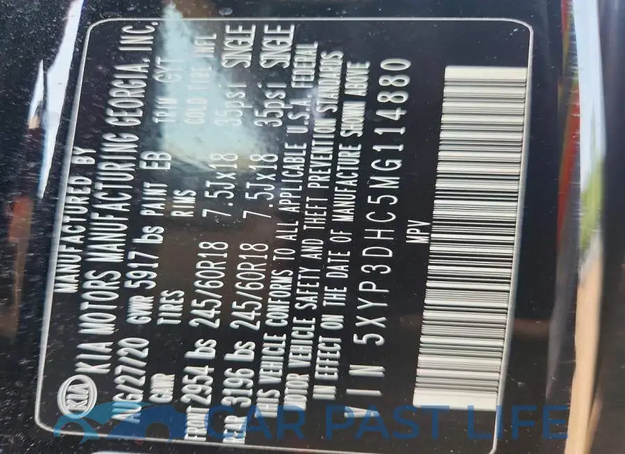 5XYP3DHC5MG114880# 13