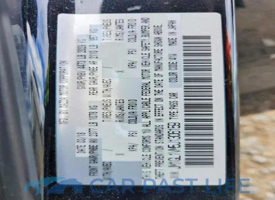 JM1GL1VM5J1306159# 13