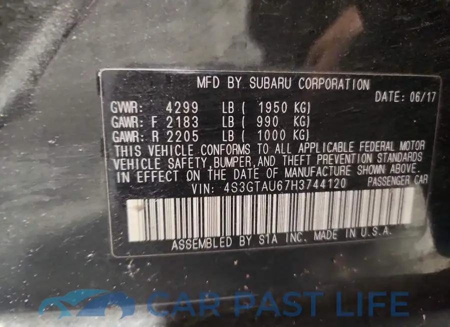 4S3GTAU67H3744120# 12
