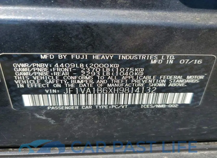 JF1VA1B6XH9814132# 12