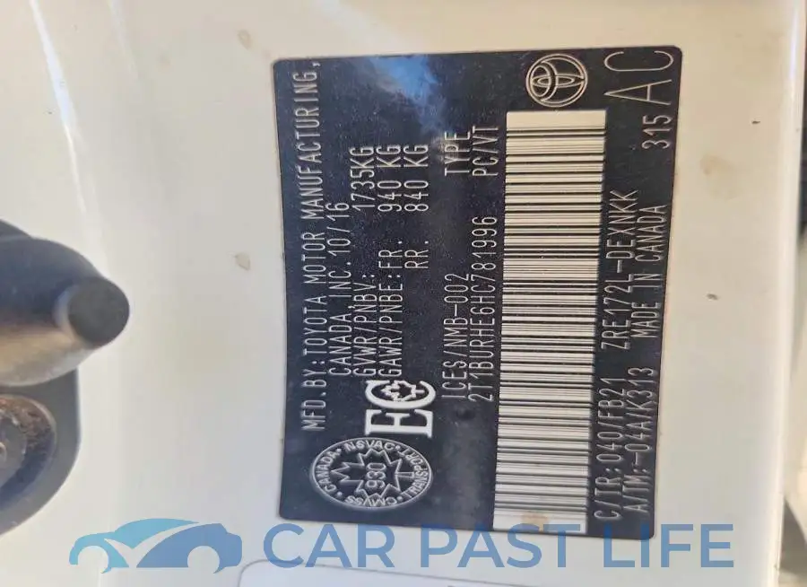 2T1BURHE6HC781996# 12