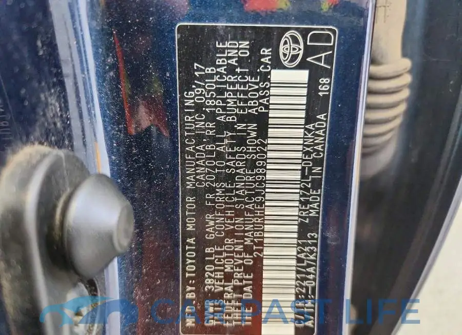 2T1BURHE9JC989022# 12