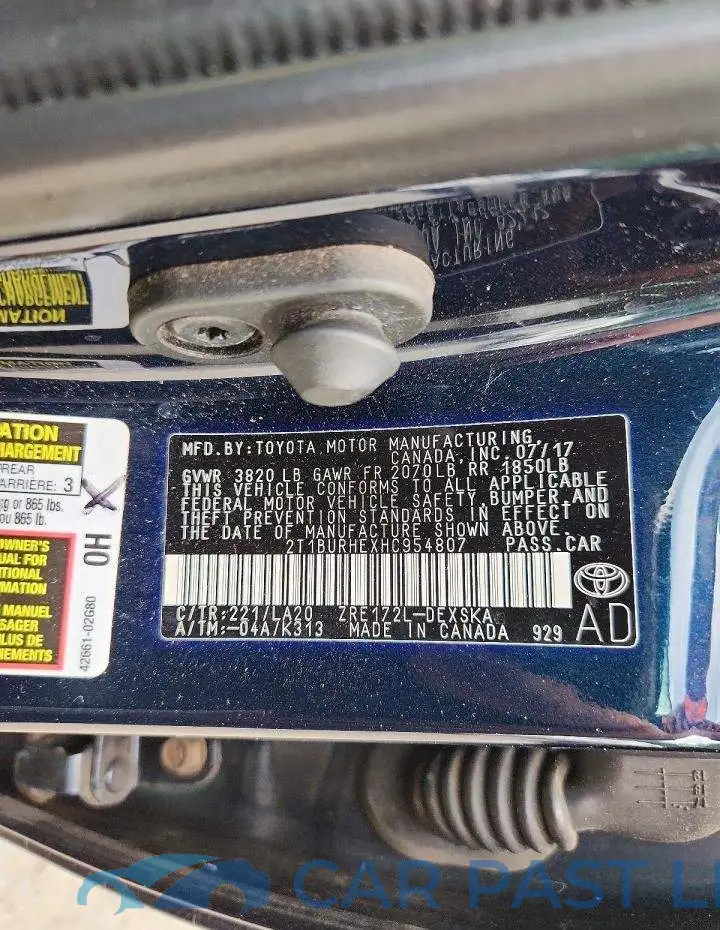 2T1BURHEXHC954807# 12