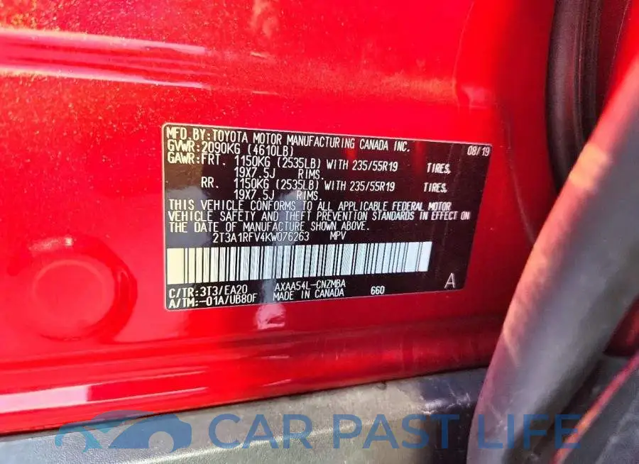 2T3A1RFV4KW076263# 14