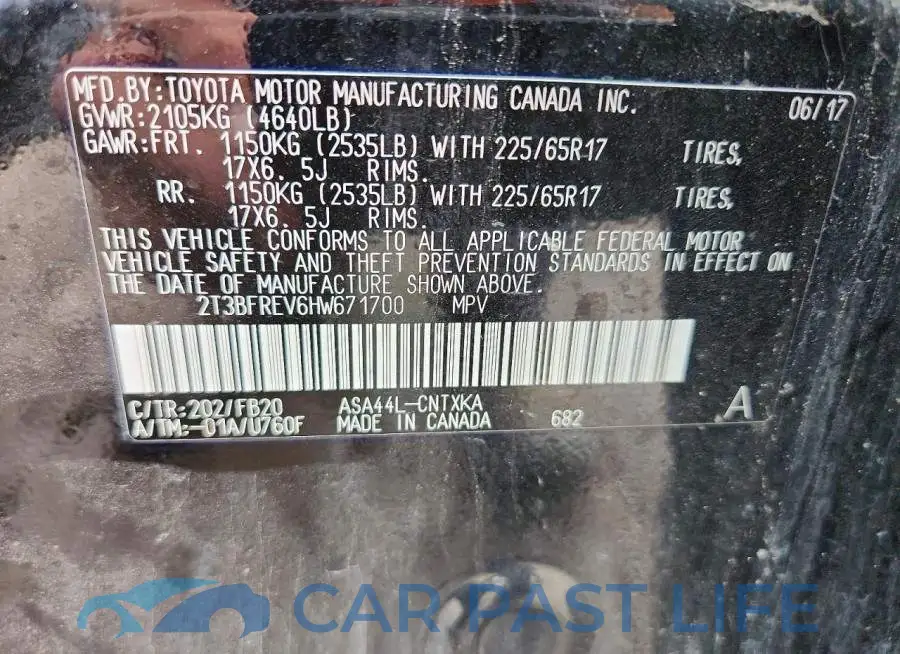 2T3BFREV6HW671700# 14
