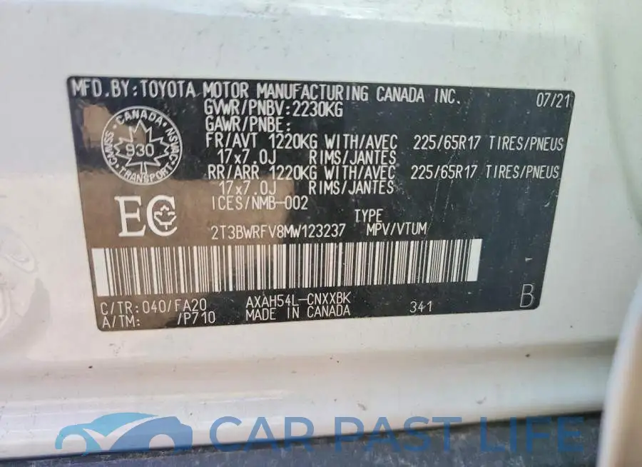 2T3BWRFV8MW123237# 13