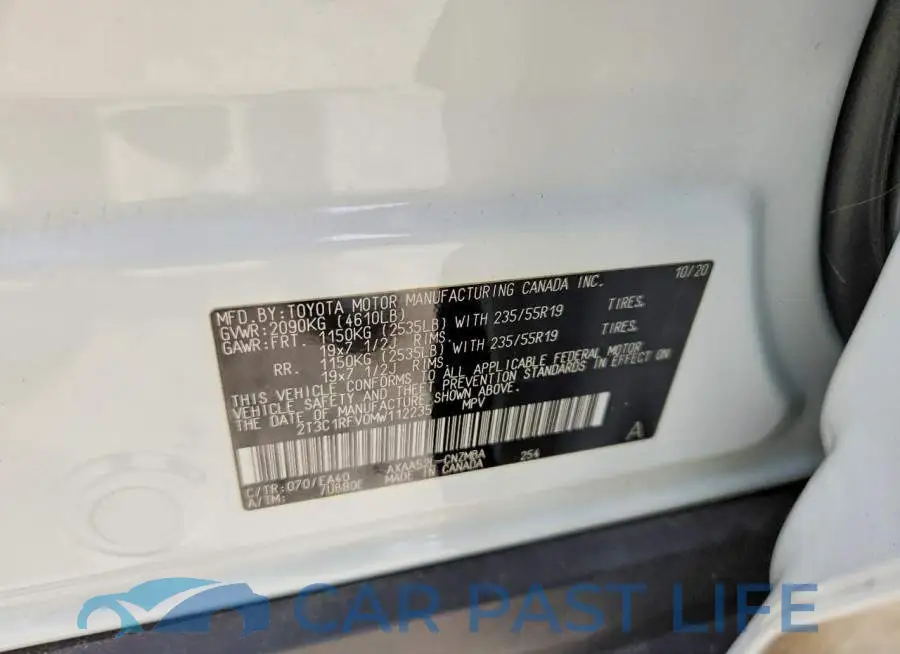 2T3C1RFV0MW112235# 12