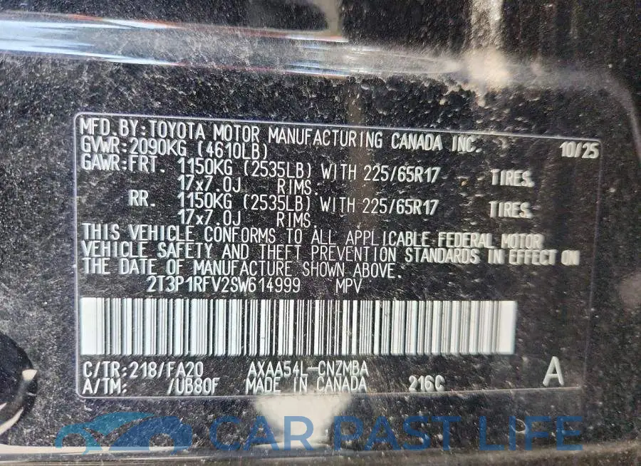 2T3P1RFV2SW614999# 13