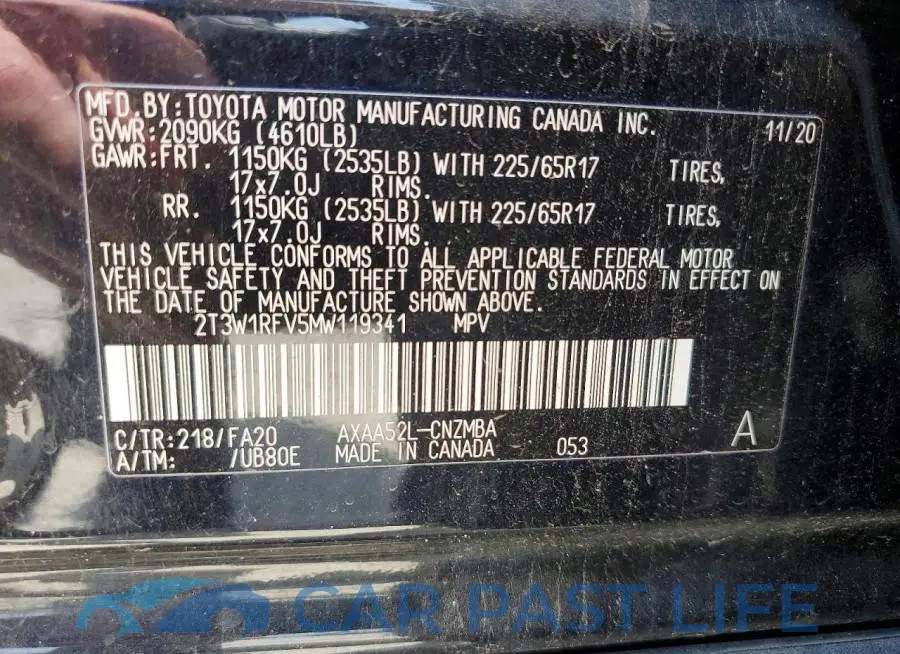 2T3W1RFV5MW119341# 12