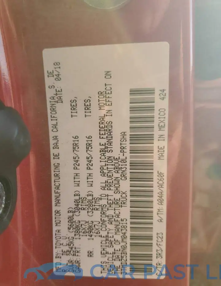 3TMDZ5BN0JM043815# 12