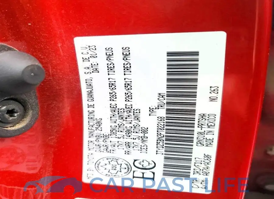 3TYDZ5BN2PT022168# 13