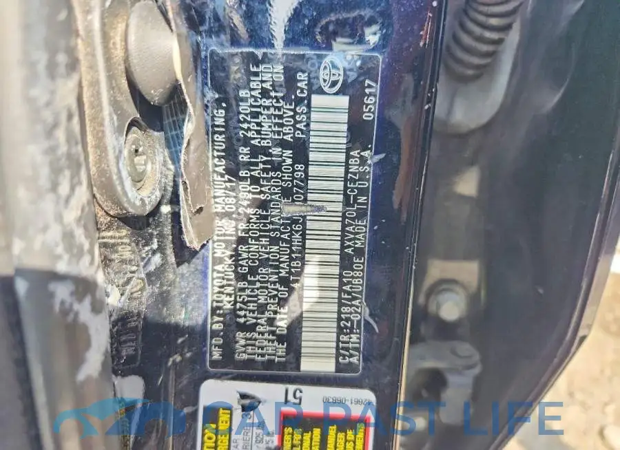 4T1B11HK6JU007798# 12