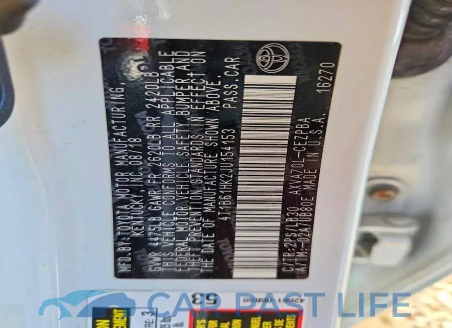 4T1B61HK2JU154153# 12