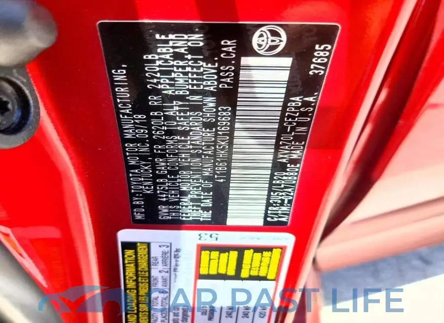 4T1B61HK5KU169683# 12