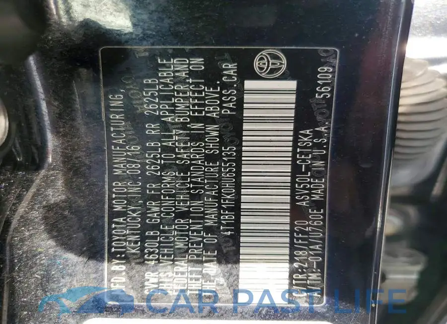 4T1BF1FK0HU655135# 12