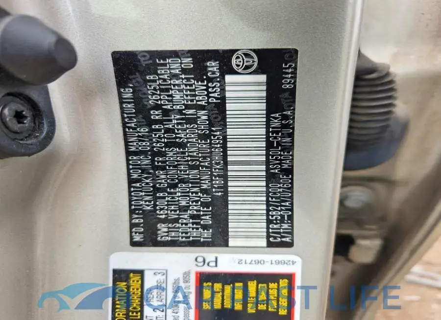 4T1BF1FK3HU649541# 12